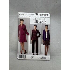 Simplicity 2288 Threads Jacket Pants Skirt Knit Cardigan Sewing Pattern Sz 10 18